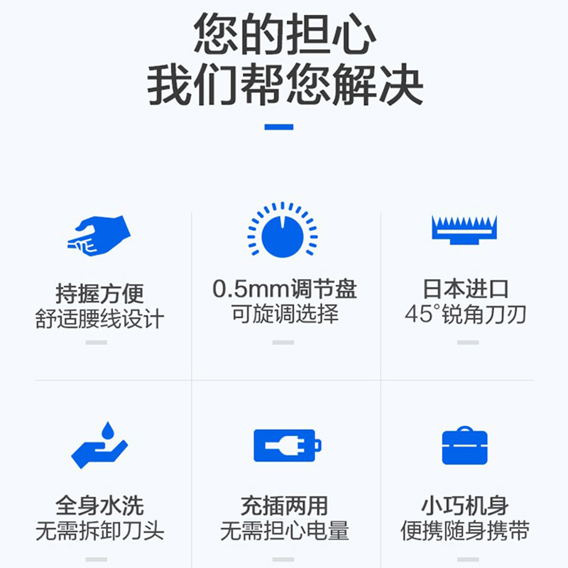 松下(Panasonic)理发器男士电动理发器胡须器修剪器 电推剪剃发 理容造型器ER-WGC5B-S高清大图