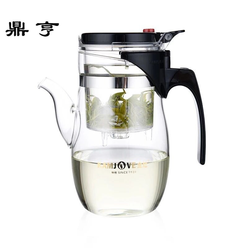 鼎亨 家用耐热玻璃泡茶壶可拆洗过滤花茶壶功夫茶具飘逸杯