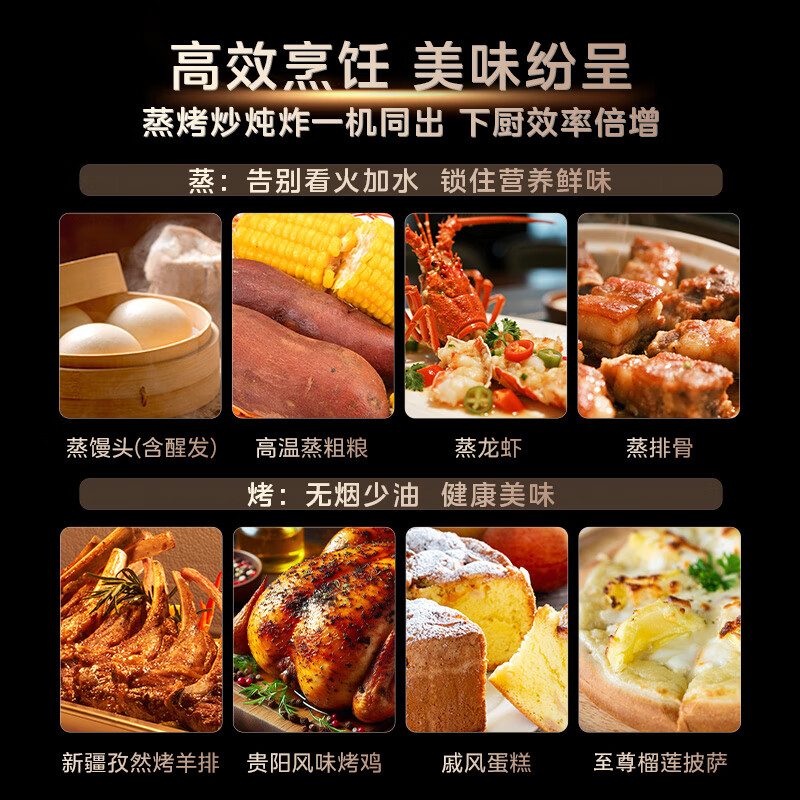 美的[晴空FX90 PRO]集成灶一体式 变频28风量 蒸汽洗 蒸烤炸一体 5.2kW燃气灶美的专利蒸汽洗高清大图