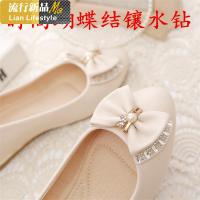 坡跟鞋女2020春秋新款圆头软底浅口单鞋韩版镶钻春季内增高豆豆鞋 知义(ZHIYI)休闲鞋