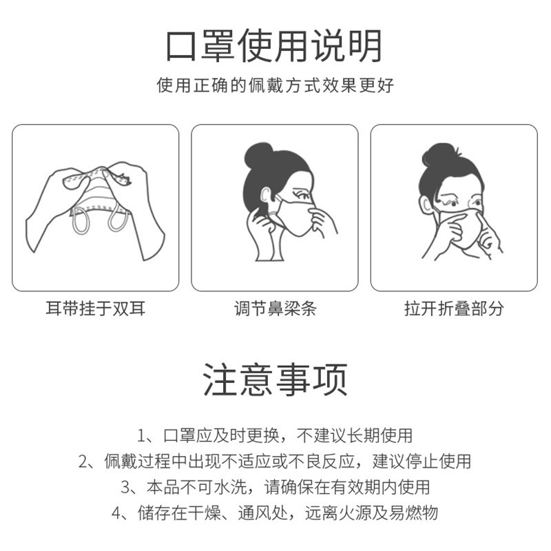 [出口白名单]一呵儿童医用口罩 一次性使用口罩10片*5包 高透气无刺激 三层含熔喷布