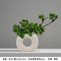 小窝厘 平口半圆瓶+美人松 摆件