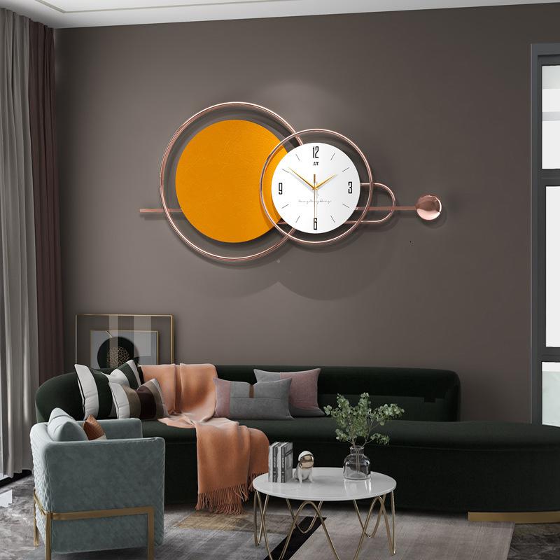 久久达极简挂钟客厅钟表现代简约大气轻奢装饰时钟挂墙餐厅网红创意