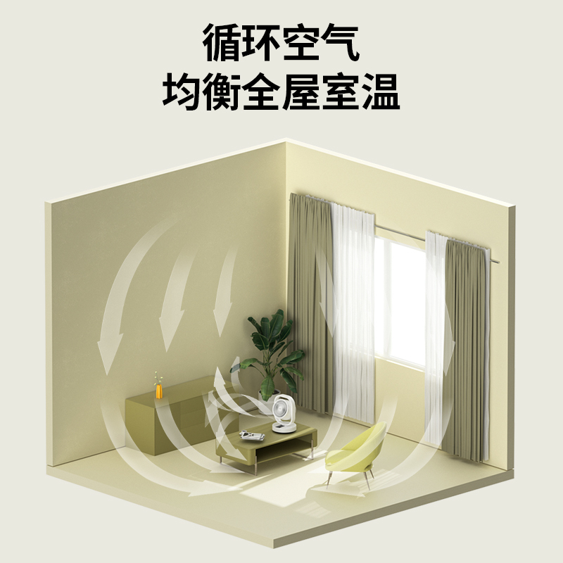 夏新空气循环扇家用风扇台式音电扇学生宿舍涡轮电风扇小型台扇