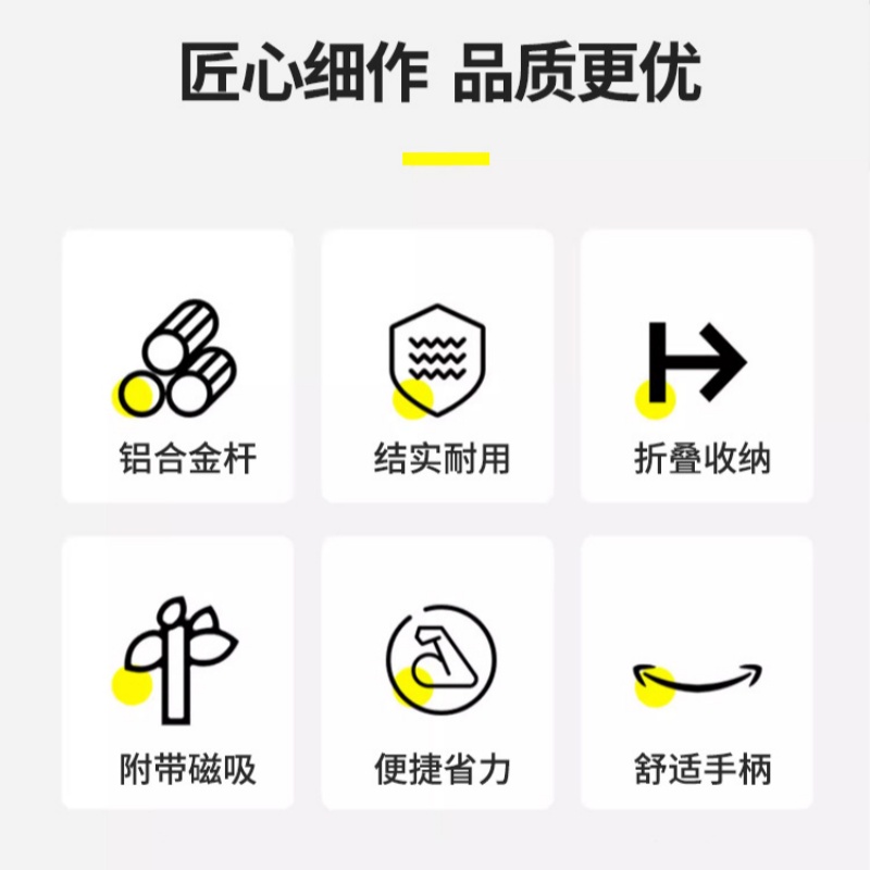 可折叠垃圾夹加厚铝合金捡垃圾环卫夹取物夹 蓝色可折叠款[加厚铝合金杆+夹头带磁]高清大图