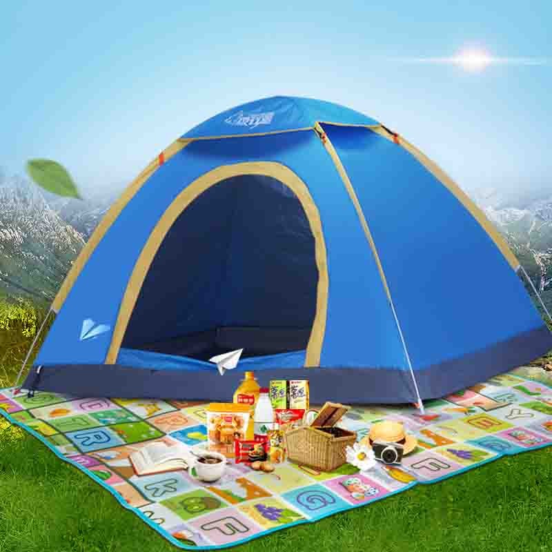 狼行者 LXZ-1052 速开全自动帐篷 蓝色高清大图