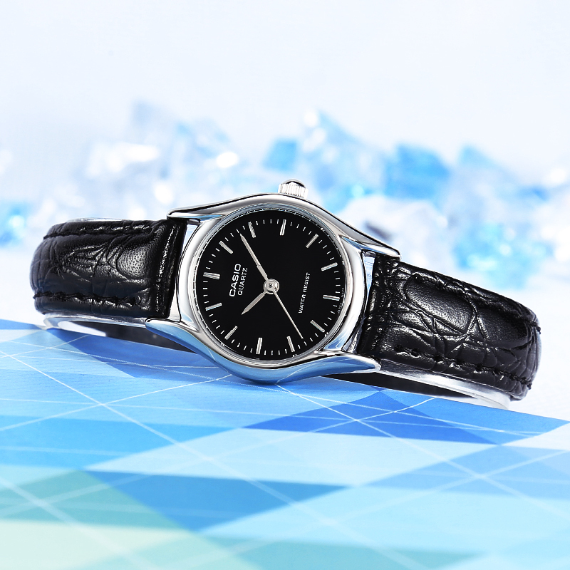 卡西欧(CASIO)女士指针系列手表 日韩品牌时尚简约防水石英表女 皮带LTP-1094E-1A