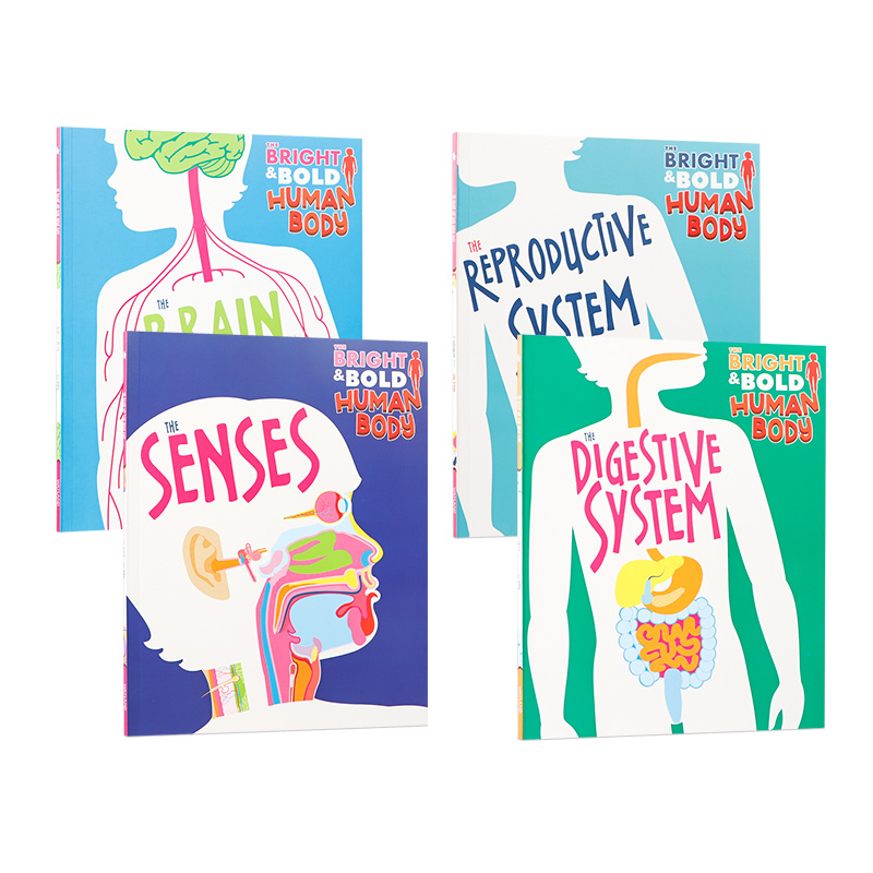 [正版]英文原版 感官 神经 消耗 生殖系统 The Bright & Bold Human Body 人类身体循环高清大图
