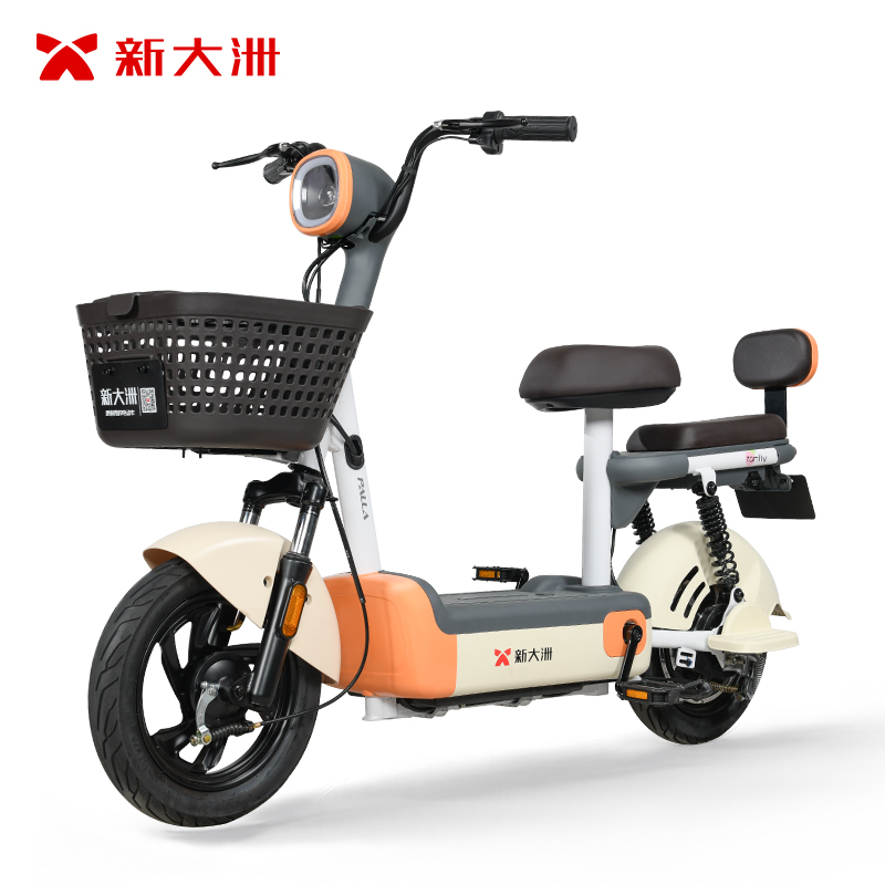 派乐/Palla电动车Q1 Plus时尚轻便电瓶车48V12Ah铅酸电池小型电动自行车代步助力自行车 白色