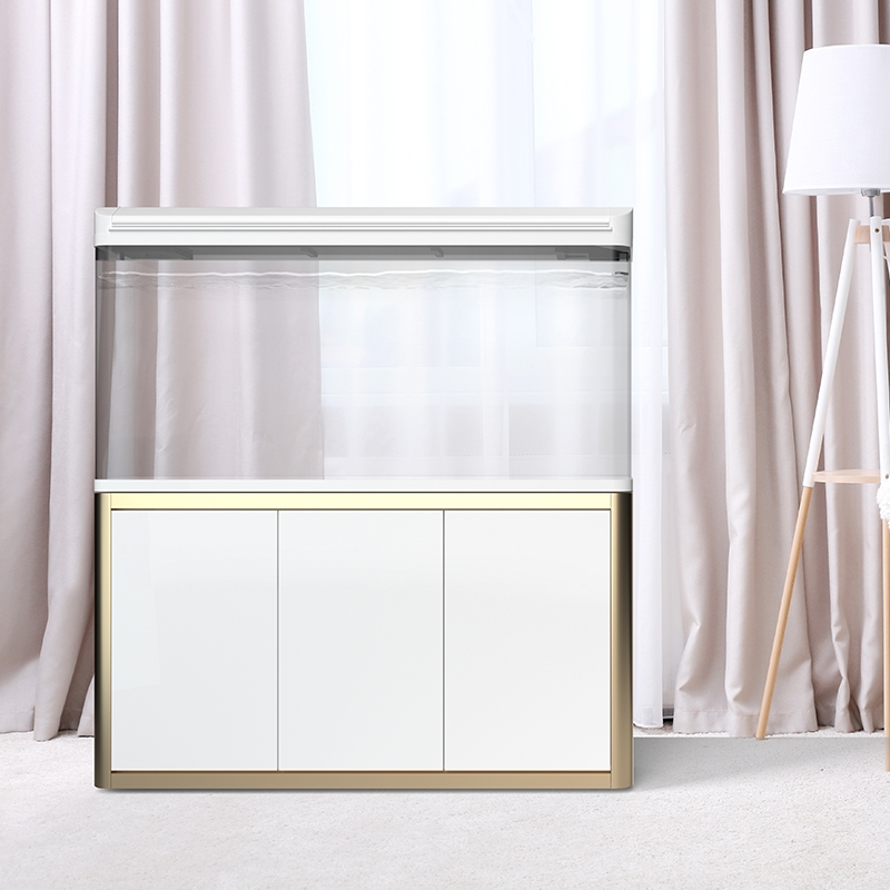 中大型客厅鱼缸水族箱懒人米妮超白玻璃造景金鱼缸带底柜子