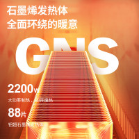 先锋(SINGFUN)石墨烯踢脚线取暖器家用2200W功率客厅卧室居浴两用IPX4防水 DTJ-T15R-IOT 语音款