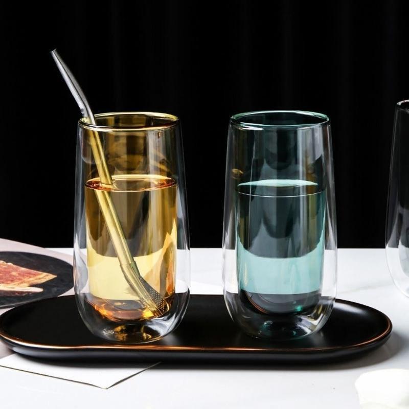 耐热玻璃杯双层防烫绿茶杯主人泡茶杯家用个人专用喝水杯子咖啡杯透明