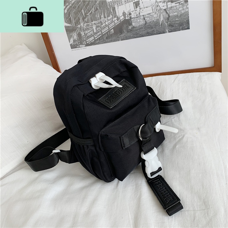 网红双肩包女小包韩版百搭小背包2020新款潮时尚学生包迷你手提包NEWLAKE 黑色