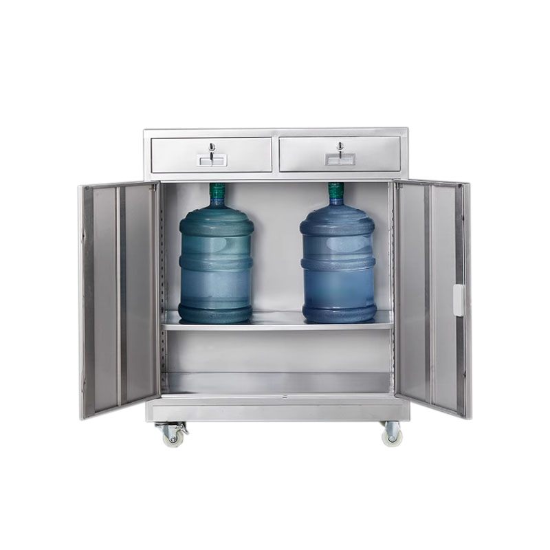 戌林 不锈钢矮柜二斗下节 带轮/台高清大图