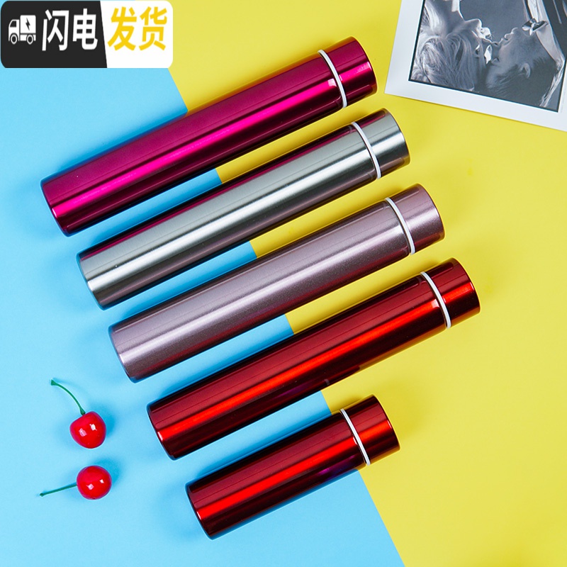 三维工匠迷你小保温杯便携小巧细长款女学生小容量韩版防狼棒150水杯子 钢本色口袋杯送绒布袋+杯刷高清大图