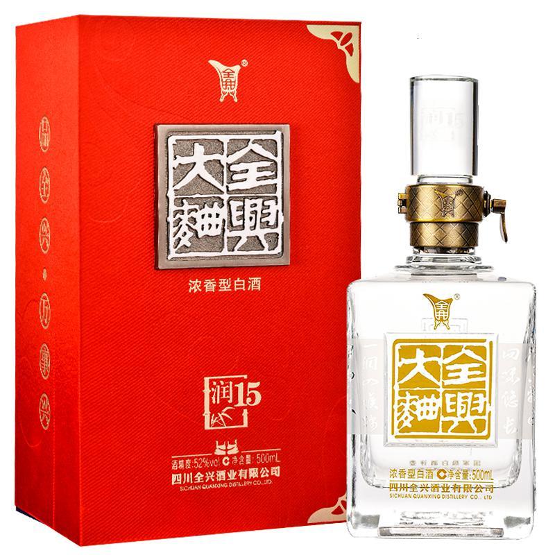 全兴大曲润15白酒 52度浓香型 (500ml *6瓶 整箱售)