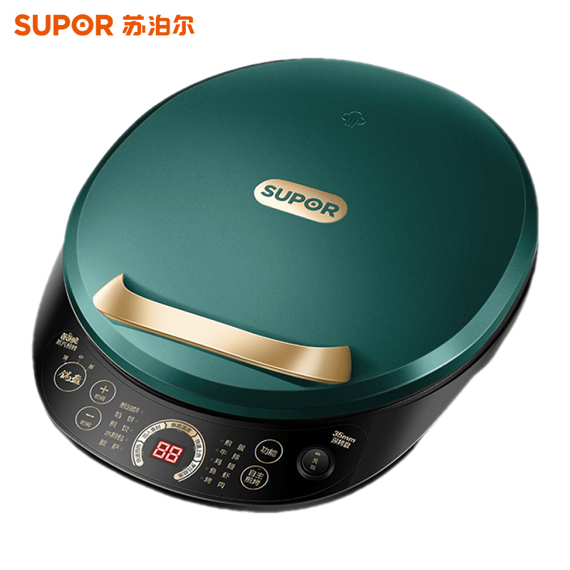 苏泊尔(SUPOR)电饼铛家用 双面加热 加深下烤盘34CM大烤盘 智能独立控温 多功能烙饼机电饼档 JD34AQ857