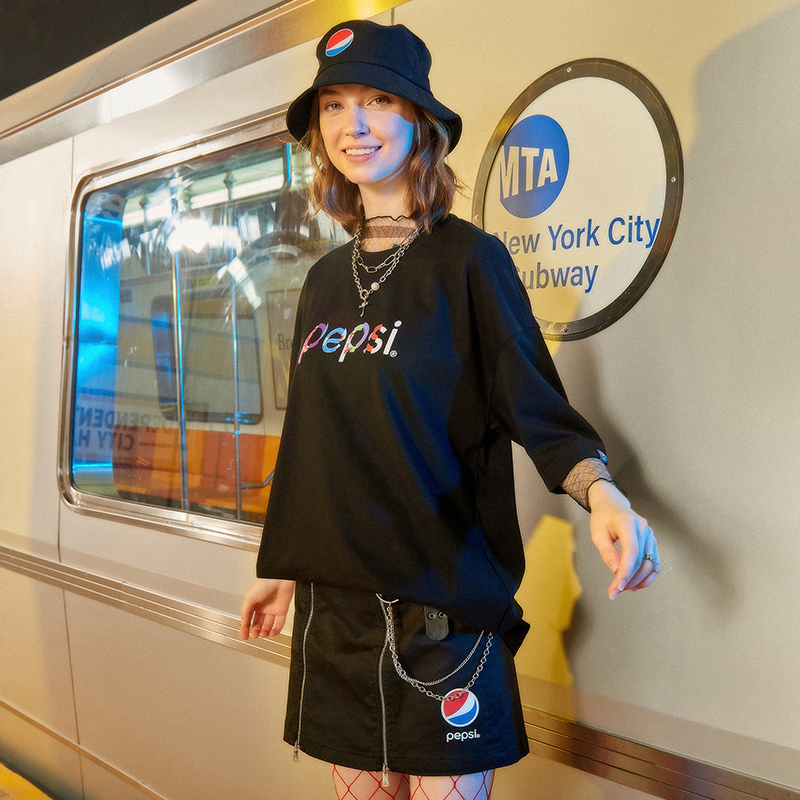 Pepsi/百事 男女同款休闲时尚潮流宽松短款T恤 BST-2118