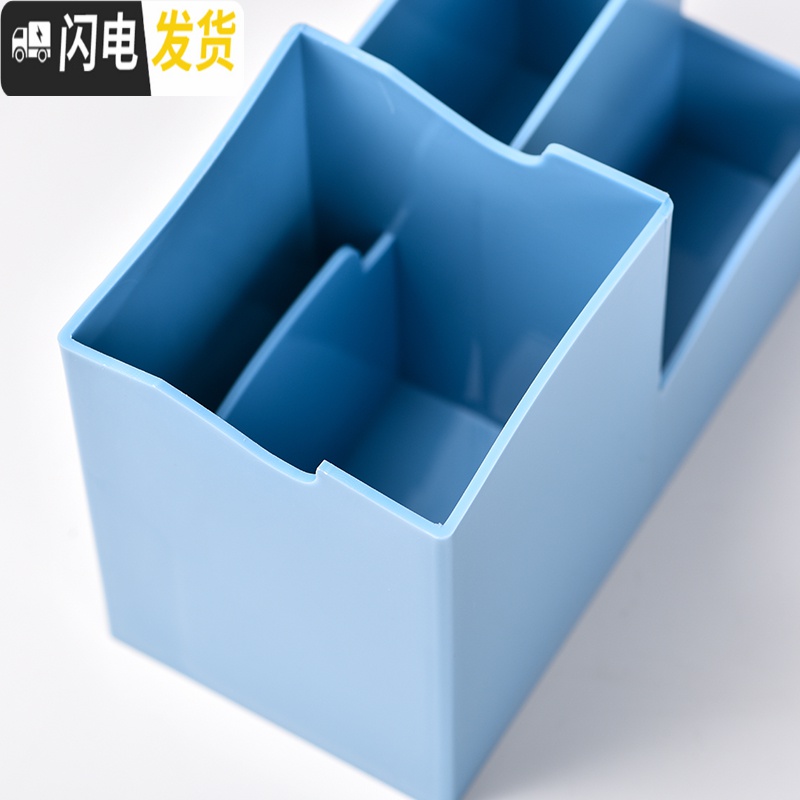 三维工匠ins风创意办公桌面个性多边形笔筒软装饰品摆件房间床头柜小摆设简约用品笔桶 三格笔筒(仙踪绿)插支笔巧变手机支架高清大图