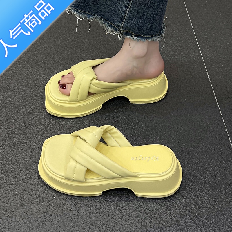 SUNTEK2023年新款夏季凉拖鞋女外穿网红厚底增高粗跟时尚2新年U高清大图