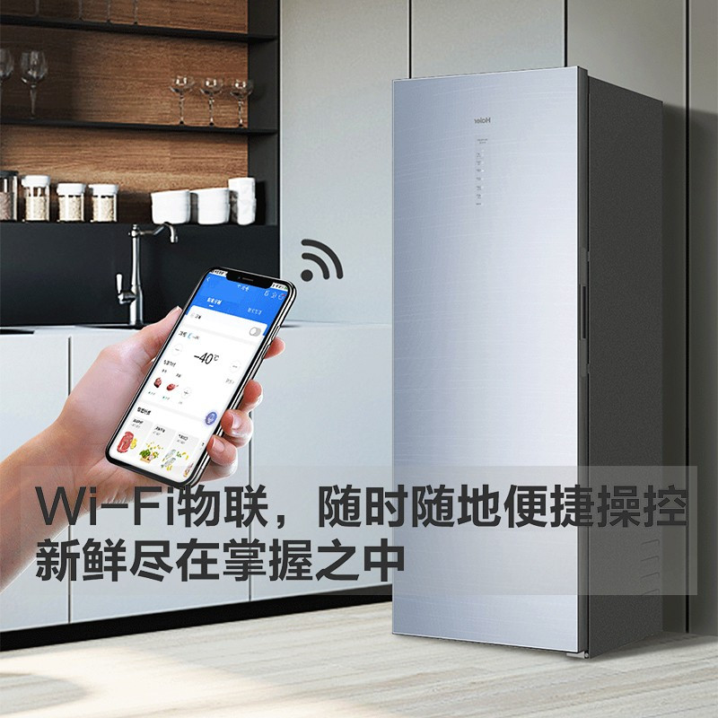 海尔(Haier)226升家用立式冰柜冷柜冷藏冷冻柜小冰箱 风冷无霜 多层独立分区 立式占地小 BD-226WEGLU1