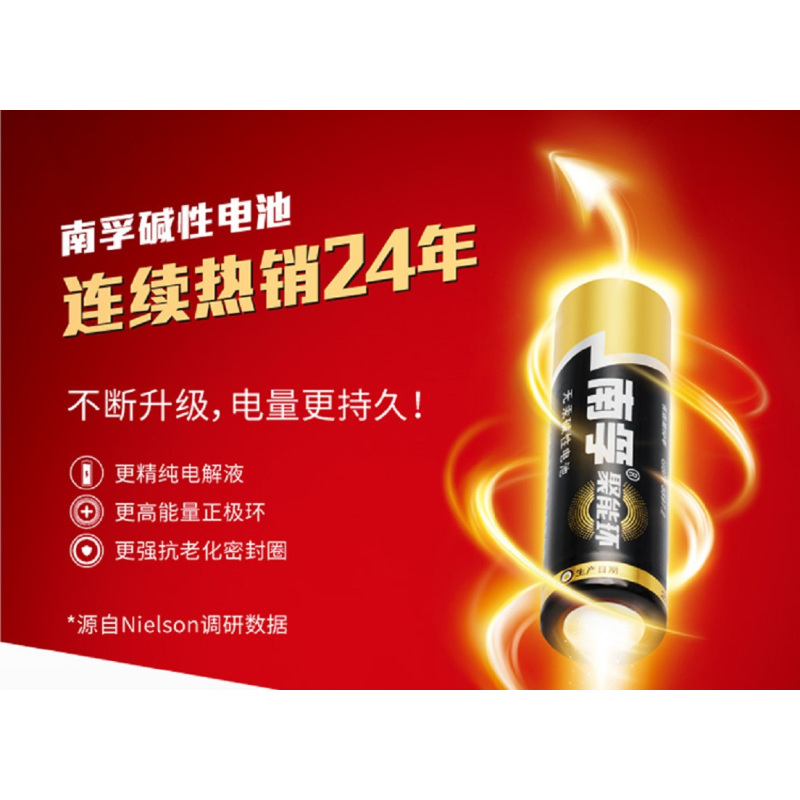 南孚 (NANFU)聚能环碱性电池干电池/儿童玩具/血糖仪/遥控器/挂钟/鼠标 7号 2粒/卡