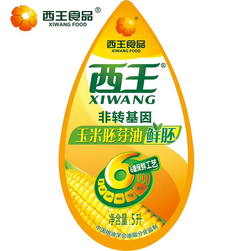 西王鲜胚玉米胚芽油5L 礼盒装 非转基因压榨玉米油