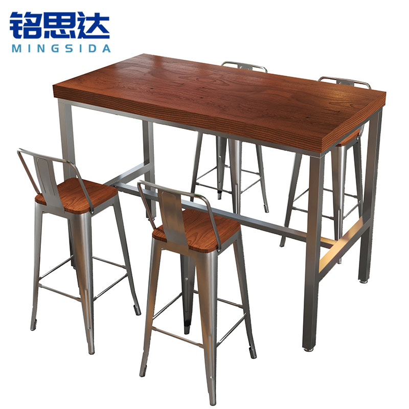 铭思达吧台桌一桌四椅1.2米套高清大图