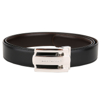 【直营】万宝龙(Montblanc) 男士三环镀钯镂空设计双面可用可剪裁牛皮皮带腰带103431