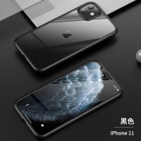 [送镜头膜]高铭宣 苹果iPhone11手机壳苹果11pro双面玻璃防摔全包高档保护套硅胶超薄透明潮牌限量版11[黑色]
