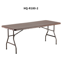 和祥嘉编藤折叠长桌户外折叠桌便携式长桌餐桌 培训会议吹塑编藤折叠桌摆摊桌折叠桌