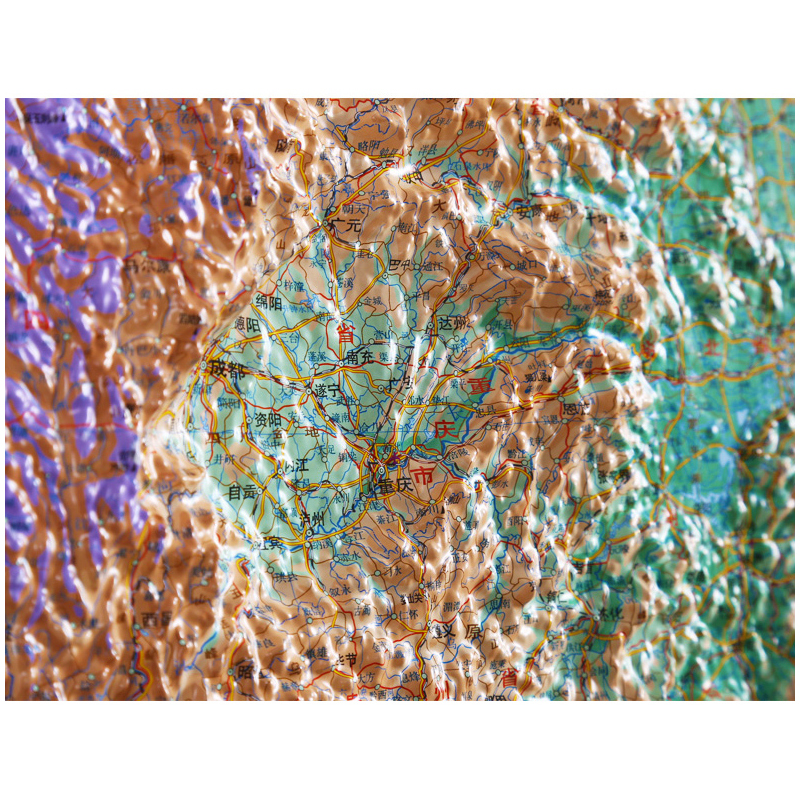 [正版]星球版中国地形图3d凹凸立体地图1.1米x0.