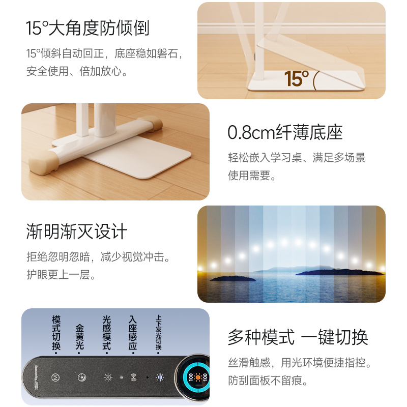 顶固(TopStrong)落地护眼灯防蓝光离线语音米家APP无极调光黄光助眠儿童书桌阅读台灯全光谱立式大路灯DG-004