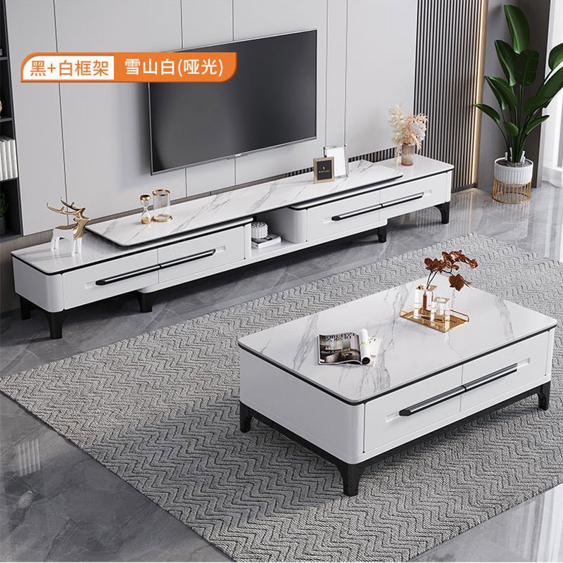 新品推荐(双3)a 雪山白/哑光岩板/12MM厚 1.3米茶几