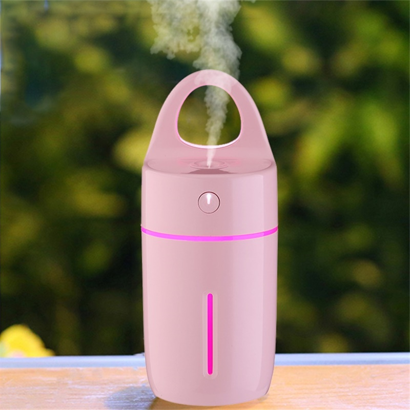 ESCASE 空气加湿器 ES-HF-03 微喷雾 静音迷你 七彩夜灯 办公室卧室车载USB 智能杯补水器补水仪 粉色