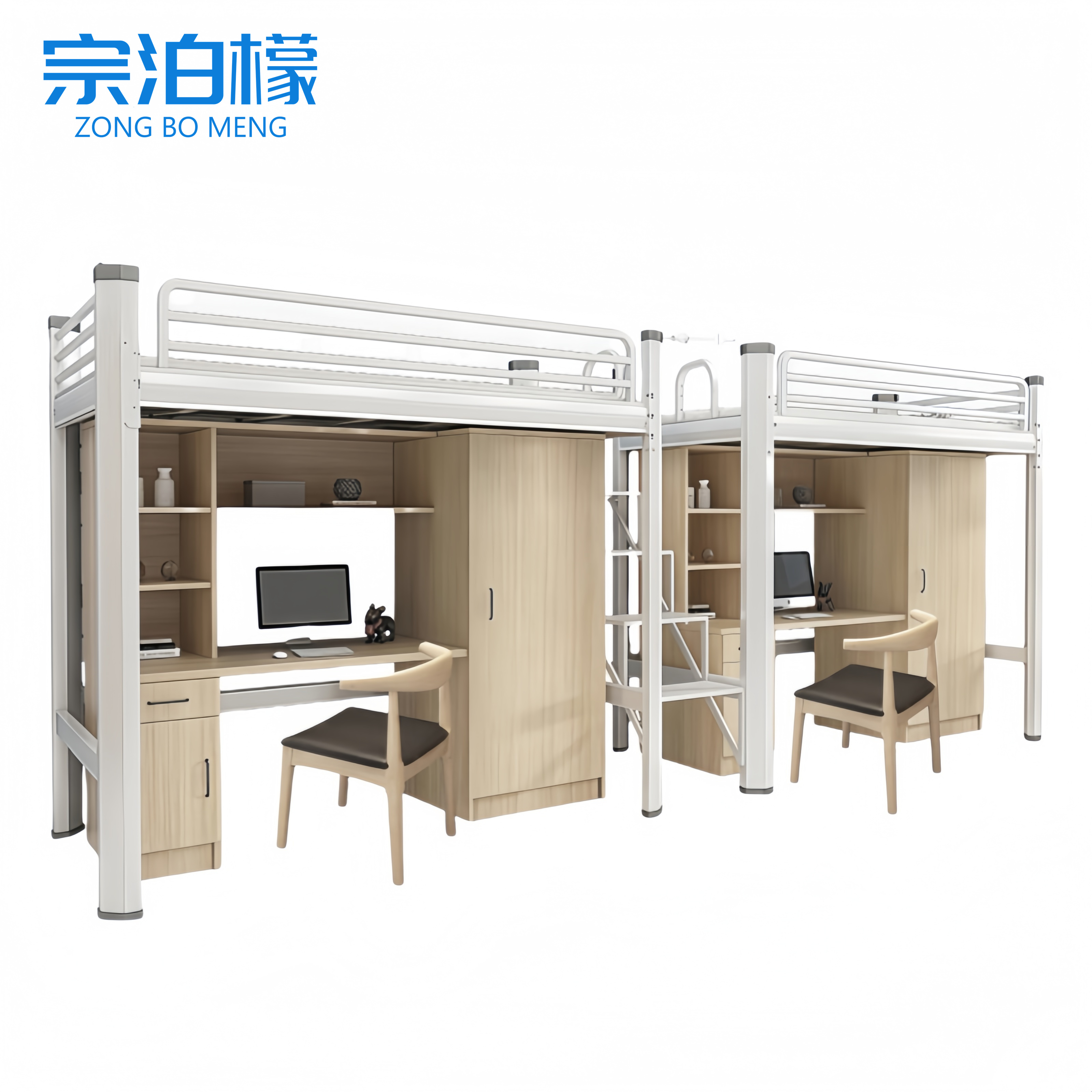 宗泊檬 钢制公寓床 4200*1200*2100mm 套高清大图