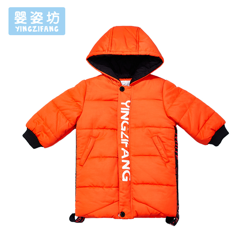 婴姿坊男童棉衣2018新款冬装中长款棉服儿童加厚棉袄外套中大童韩版潮衣