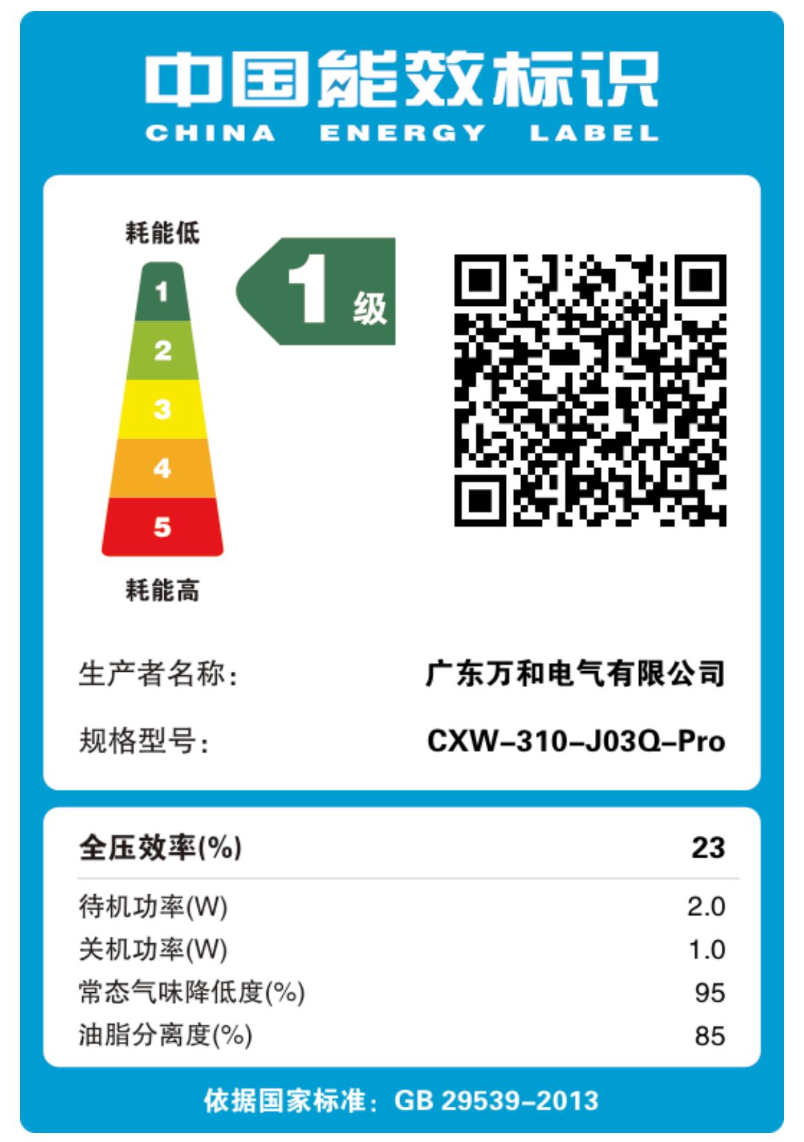 万和CXW-310-J03Q-Pro 23m³侧吸式一级能效油烟机挥手感应钢化玻璃面板长效质保高清大图