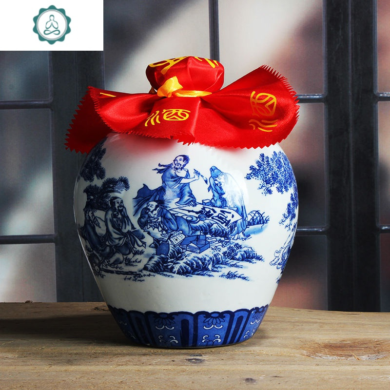 空瓶 5装景德镇陶瓷酒瓶 青花瓷器 酒坛 仿古密封坛 白酒瓶 封后 5斤