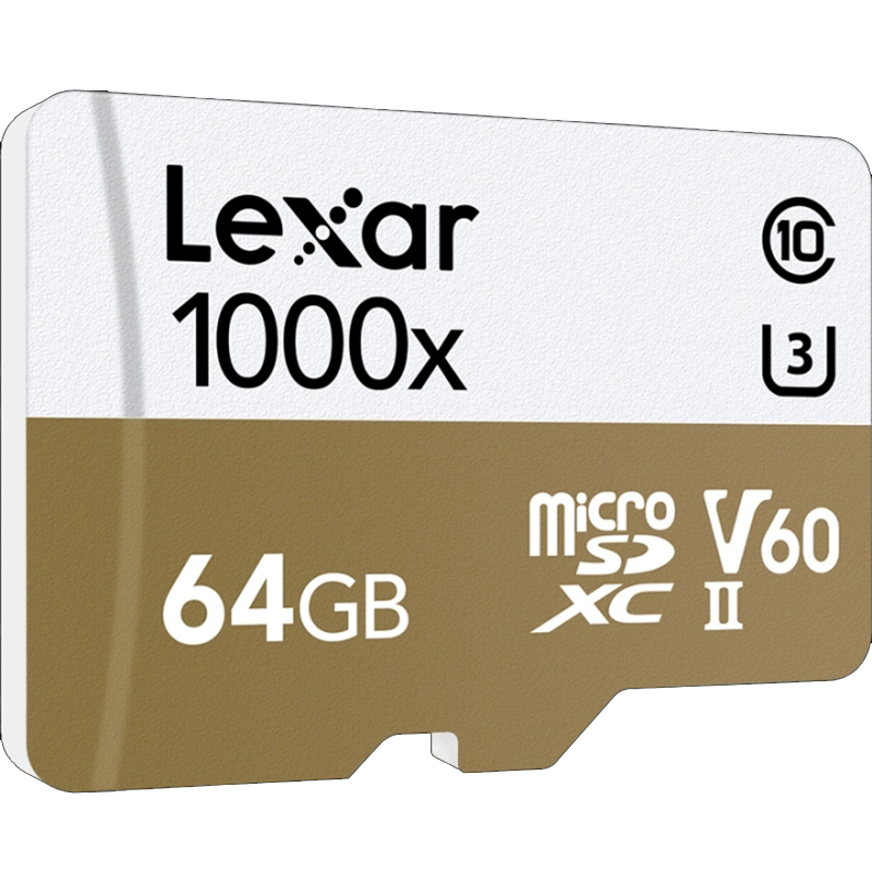 雷克沙(Lexar)64GB TF卡1000X U3 高速读150MB/s 写90MB手机内存卡存储卡