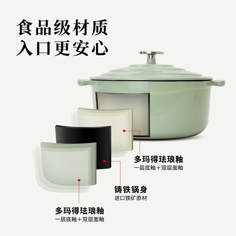 小窝厘 归禾器梯田珐琅锅D22 22CM 颜色随机高清大图