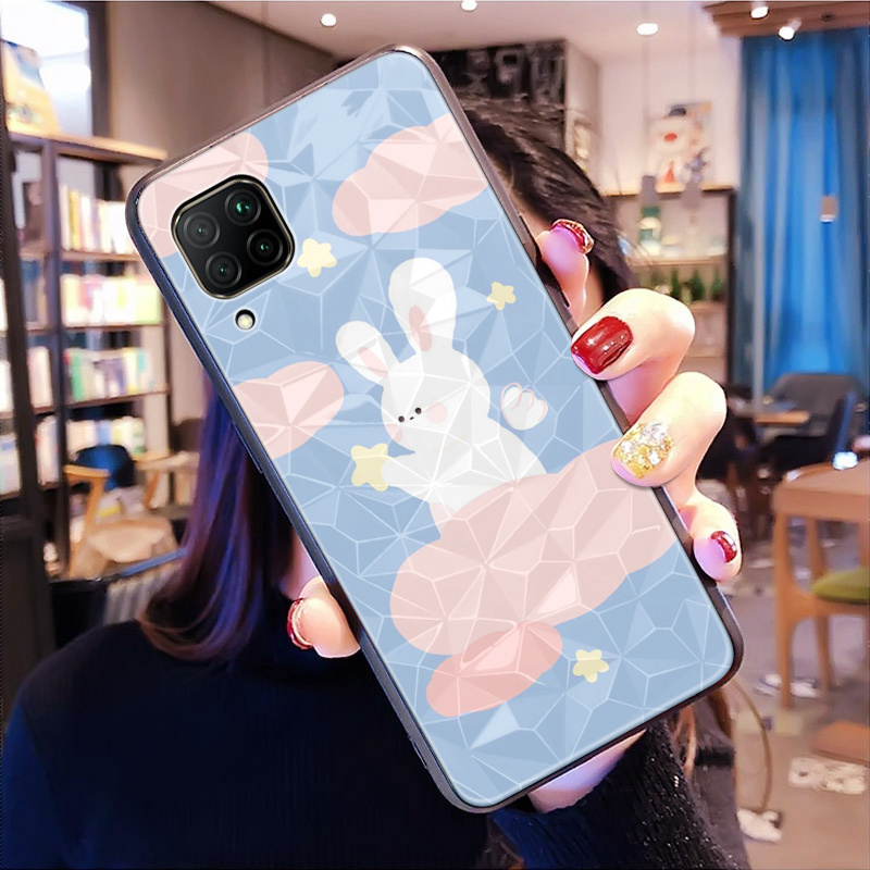 华为nova6手机壳菱形面nove6se保护套5g爱心兔note6女4g卡通novo6真