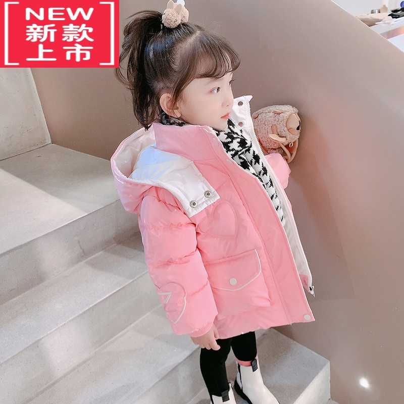 可莉允女童棉服冬装2022新款洋气小女孩羽绒服棉袄中长款冬季厚免洗棉衣