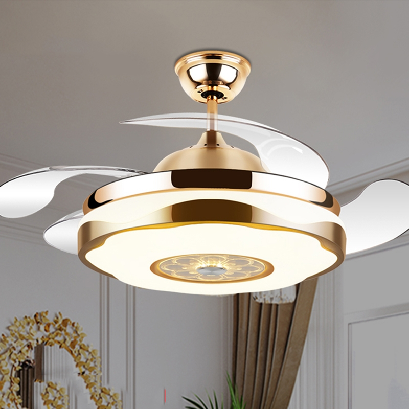 藤印象客厅吊扇大风力隐形家用吊扇灯卧室餐厅风扇灯一体带灯电扇吊灯