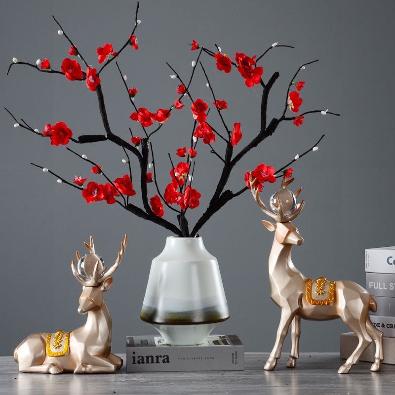 客厅酒柜装饰品摆件家居饰品美式创意摆设玄关鞋柜麋鹿工艺品c款三