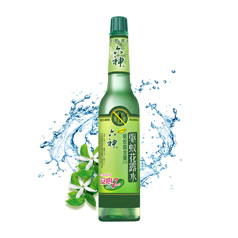 六神经典花露水驱蚊花露水195ml+喷雾瓶薄荷香型 驱蚊防蚊 祛痱止痒高清大图