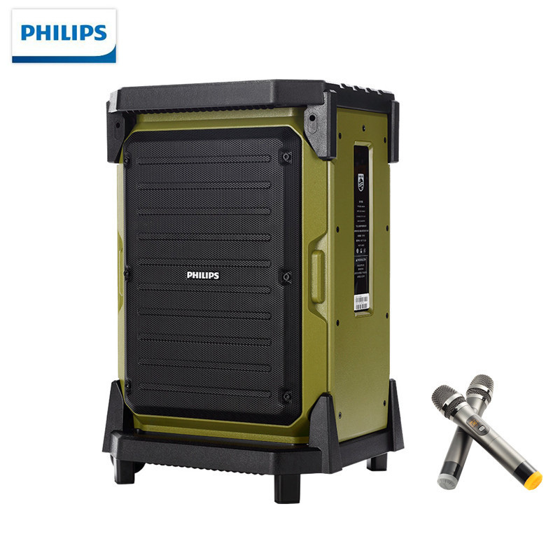 飞利浦(Philips)SD80音响大功率唱歌广场舞音响 蓝牙便携式拉杆音响音箱低音炮户外音箱黑色