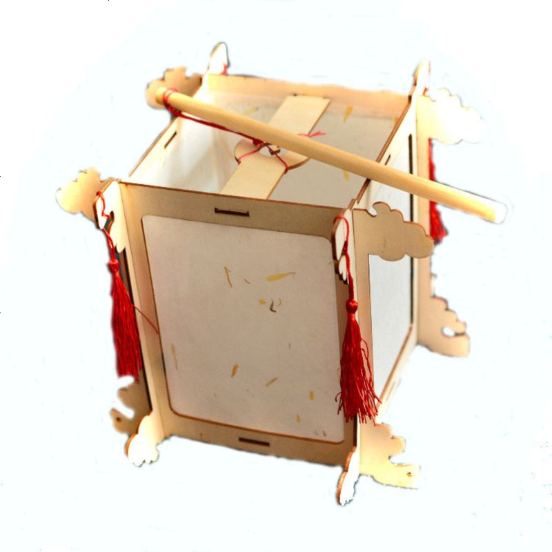 春节diy宫灯手提灯笼儿童手工元宵中秋卡通四角灯笼制作材料花灯