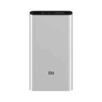 xiaomi/小米移动电源3 10000mAhUSB-C双向快充版超薄便携大容量快充迷你金属冲电充电宝 银色