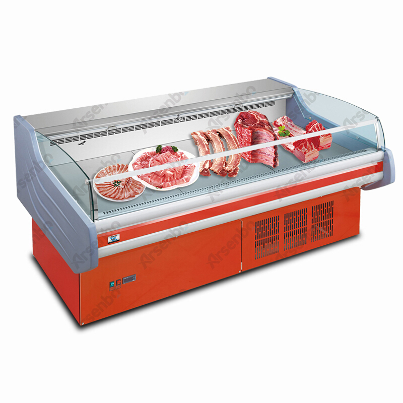 雅绅宝 RG-20P鲜肉柜商用冷藏展示柜 猪肉冷鲜保鲜展示柜冷藏 超市敞开式鲜肉柜生鲜柜 2000豪华风冷鲜肉柜